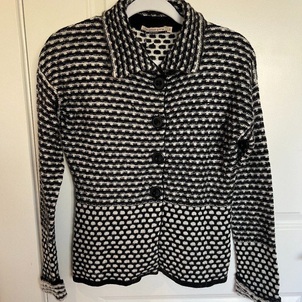 NWT | Chiaramente Italian Black and White Cardigan | Size S